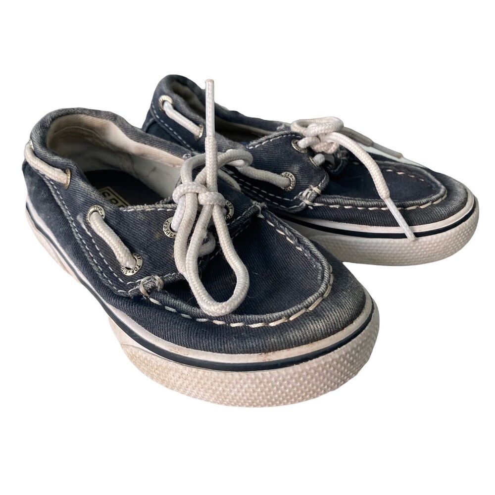 Sperry Top-Sider Kids Size 7 Halyard Slip On Boat Shoes Blue White Baby Unisex